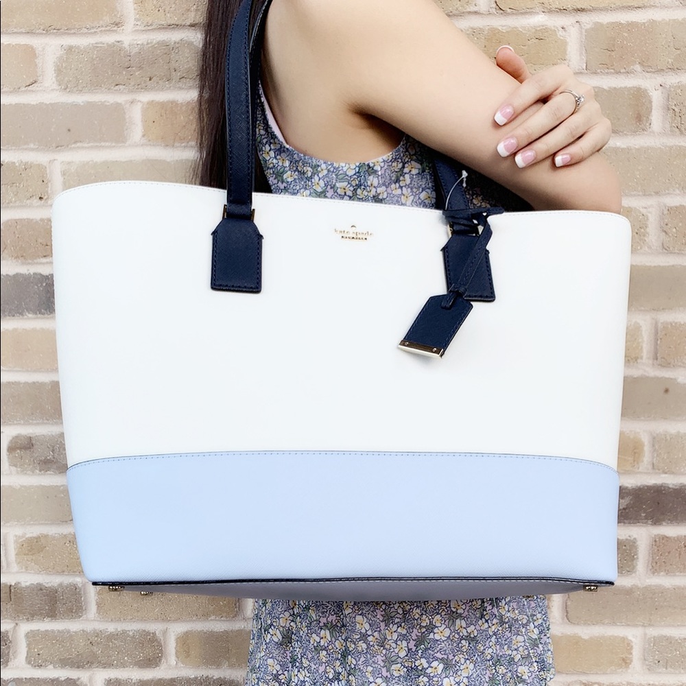 Kate Spade Harmony large tote beige purple - Picture 3 of 5